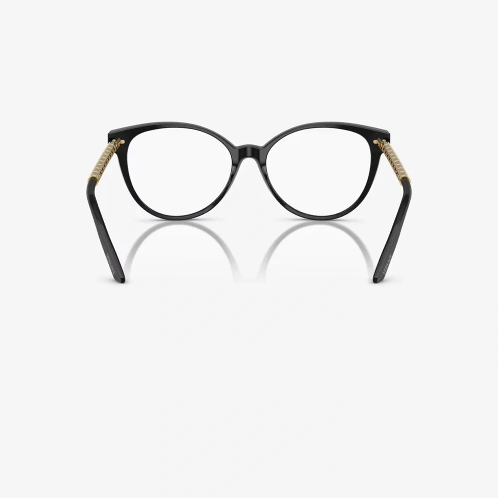 Versace Black Gold Greca Eyeglass Frames Designer Luxury Optical Women’s Glasses